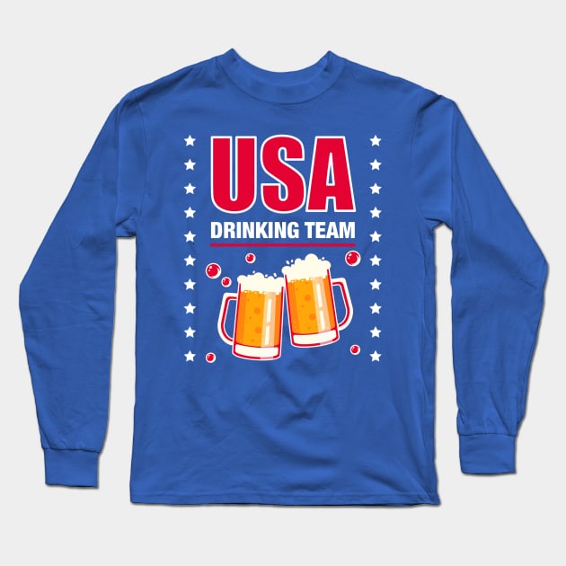 USA DRINKING TEAM Long Sleeve T-Shirt by PsychoDynamics